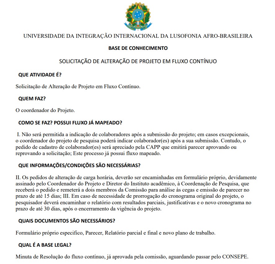 Alteração de Projeto em Fluxo Contínuo