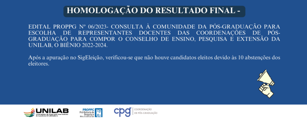 HOMOLOGAÇÃO DO RESULTADO FINAL – EDITAL PROPPG Nº 06/2023 – Pró ...
