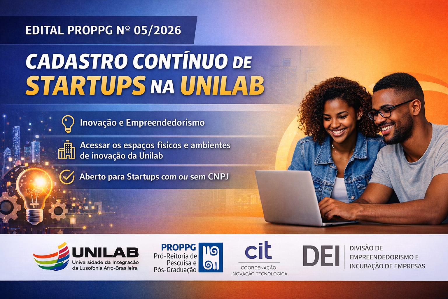 Imagem referente a postagem de título Edital de Cadastro de Startups da Unilab é divulgado em ...