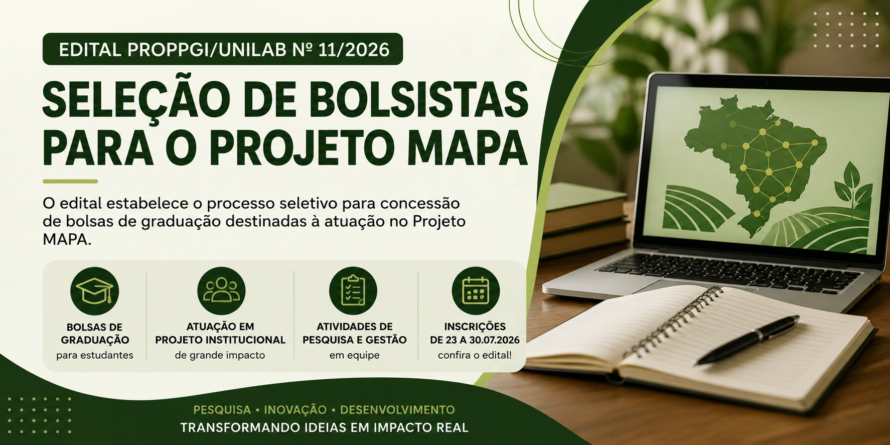 Imagem referente a postagem de título PROPPGI abre seleção de bolsistas para atuação no Projet...